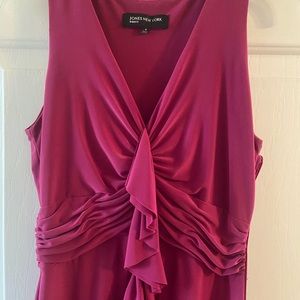 Bright pink/magenta cocktail dress, Jones New York, size 4. Jersey knit